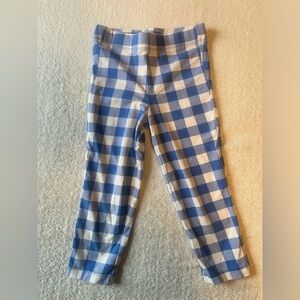 Primary brand capri length leggings, blue white gingham. Girls size 7